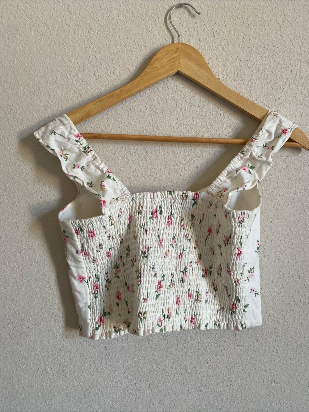 Joie Floral Linen Cottagecore Coquette Bustier Crop Top - Picture 4 of 6